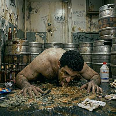 while cleaning up puke from the floor, this muscular pervert couldn’t resist tasting it 🤤 #gaypuke #dirtykitchen...
