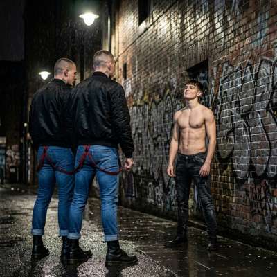 Skater boy in leather, dripping with sweat & sin 🔥 Who’s ready to worship this perverted little skat magnet? #skinheads...