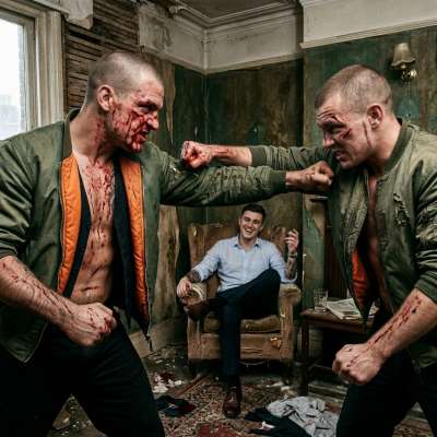 Rich boys love their private blood shows 🩸💰 Two skinheads going at it till the last drop—pure art in motion. #brutal...