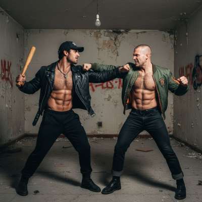 Two hot guys throwing down—nothing hotter than raw energy and testosterone 🔥💪 #brutal #street #rough