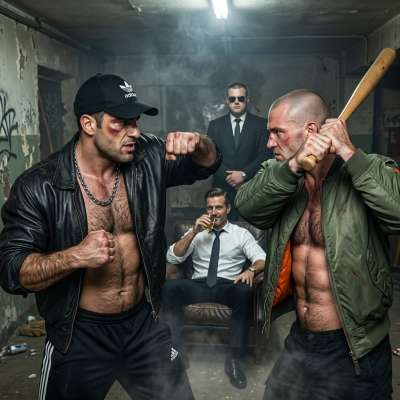 That rich pervert paid two guys to fight bloody in front of him 🔥💦 #gaysadism #brutal #rough #blood #dominance #street