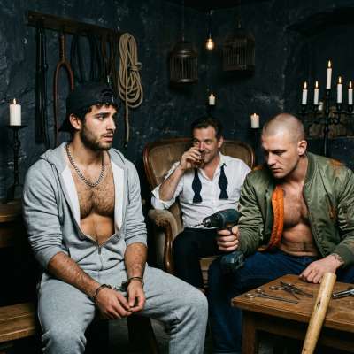 Rich businessmen watches as a skinhead beats a boy raw—pure power play. Pain and submission collide in the most intoxicating...