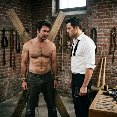 Rich boy’s got a drill and a sick grin 😈 Time to play… #brutal #perverts #workers #dominance #rough #hairy
