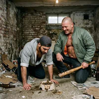 Fuck yeah, nothing hotter than a rugged skinhead crunching shit like it's gourmet 🤢🔥 #gayscat #workers #skinheads #rough