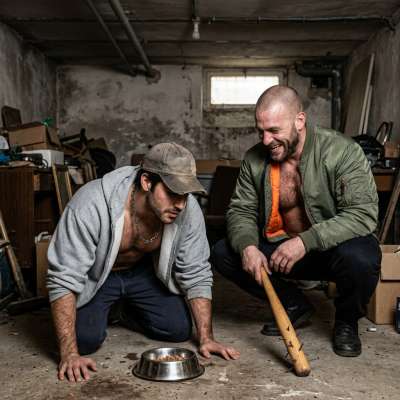 Sucking cock while slurping from a dog bowl, that’s the kinky shit I live for 🐶💦 #skinheads #workers #toys #hairy