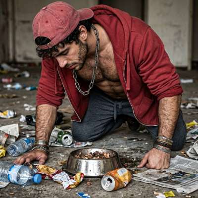 Fuck yeah, that hairy slut loves sinking his face into that shit bowl, swallowing every last drop like a greedy pig 🐷💩...