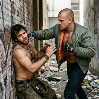 skinhead slams his bitch into the wall, his fists dripping with sweat as he grunts and growls, leaving bruises that’ll make...