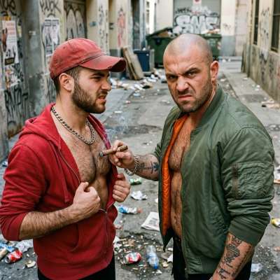 That furry twink loves getting his chest branded by a brutal skinhead—pain and pleasure dripping down his skin like molten...