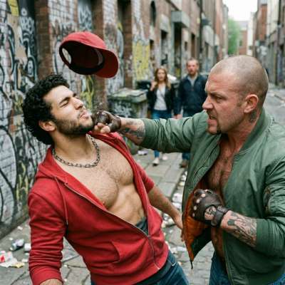 This skinhead sadist beats the shit out of this masochist until he’s a trembling, sobbing mess of bruises and cum-covered...