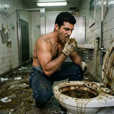 Fuck yeah, pervy daddy slurping that dirty toilet shit like it’s a gourmet feast 😈💦 #gayscat #perverts #dirtyscouts #workers...