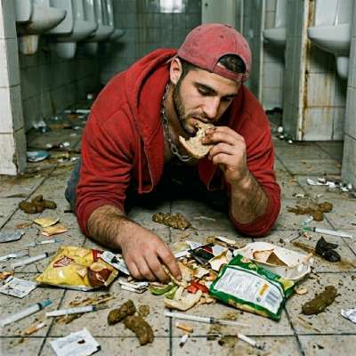 I love the taste of dirty floor filth on his tongue, licking up every grimey drop like it’s his fucking dessert 😈💦 #gayscat...
