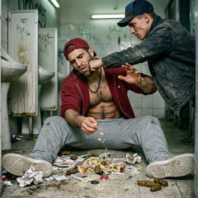 Fuck yeah, nothing like a good beating in the stalls 🚽💦 getting your ass handed to you while some hungry dude watches you...