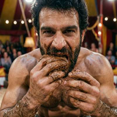 Fuck yeah, watch this circus freak shove his whole fist up his ass mid-ring, dripping sweat and filth like a hungry slut on...
