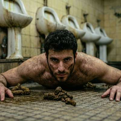 Fuck yeah, that’s the filthy, depraved fantasy we all crave—wallowing in warm, stinking shit in a public stall, letting it...