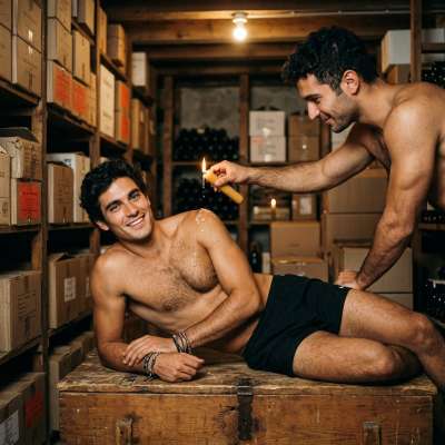 Hot wax dripping on that hairy chest, screams turning into moans as pain melts into pleasure #hairy #pain