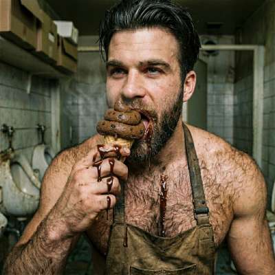 Fuck yeah, that pervy ice cream guy is licking up that shit like it’s the sweetest fucking treat 🍦💩😈 #gayscat #chefs #hairy