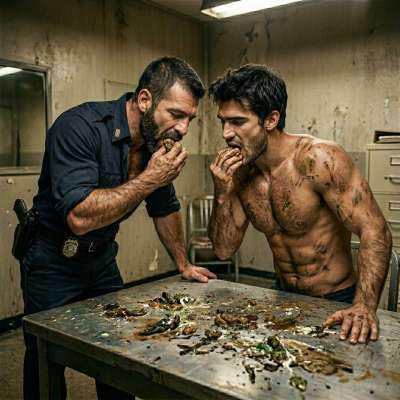 Fuck yeah, the cop got his face buried in that table shit while the suspect’s tongue was deep in his asshole. #gayscat...