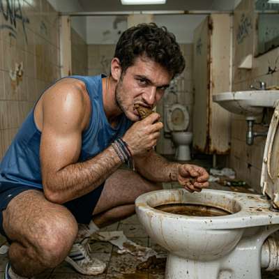 That filthy tennis player loves eating dirty toilet shit straight from the bowl, swallowing every last fucking clump 💩🏆...