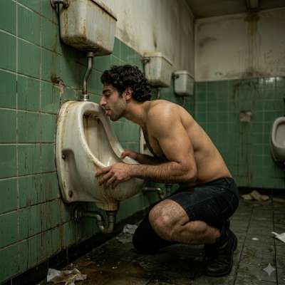 I just love sinking my tongue into a piss-drenched public toilet, savoring every drop of warm, tangy cum that coats the rim....