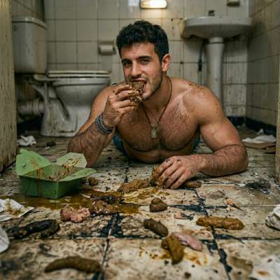 Fuck yeah, nothing hotter than a twink face-first in shit on the bathroom floor 😈💦 #gayscat #toilet