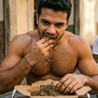Fuck yeah, nothing hotter than a twink stuffing his face with fresh, steaming shit right at the café table 😈💦 #gayscat...