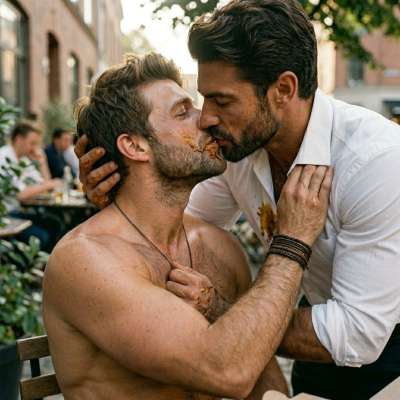 That filthy waiter slobbered all over the dude’s puke-smeared mouth like it was the tastiest fucking meal. #gaypuke #kiss...