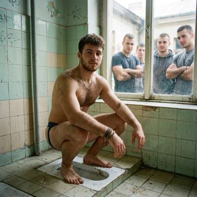 That hot twink’s got me hypnotized, asshole clenching tight as he drops a steaming load right there on the floor toilet 😈💦...