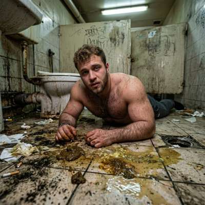 That hot twink is face-down in a pile of shit, loving every filthy second of it. His ass is up, begging for more abuse....