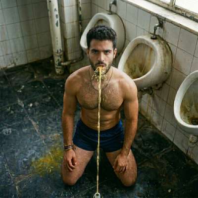 Fuck yeah, watching that thick cum drip down the tile while he laps it up like a hungry pup 🐶💦 #gaypiss #gayscat #filth...