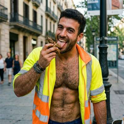 Street cleaner slurping fresh turds like it’s a fucking delicacy 🤢💦 who knew shit could taste this good? #gayscat #workers...