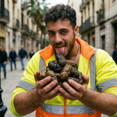 Street cleaner slurping fresh turds off the pavement like it’s fucking caviar 🤤💩 #gayscat #filth #workers #inpublic #street