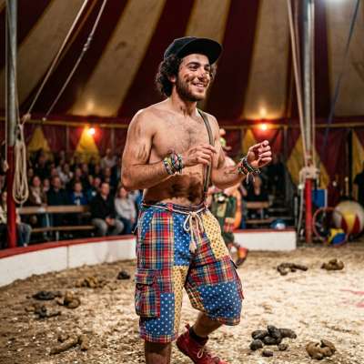 Clown’s got a new act—smearing shit all over the ring while the crowd jerks off to his filthy routine. 🎪💩🔥 #gayscat #fetish...