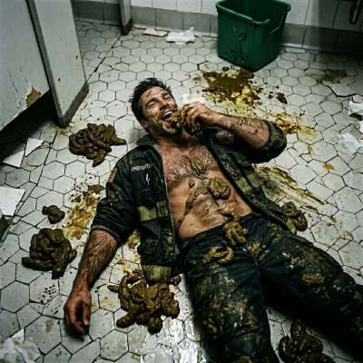 Fuck yeah, nothing like a rugged firefighter face-down on the bathroom tiles, shoveling that warm, musky load straight into...