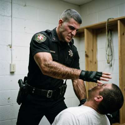 That brutal cop just slammed me against the wall, his baton digging into my throat while he growls in my ear how much he...