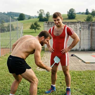 That tight little ass clenching around a fly swatter while his nuts get crushed—nothing hotter than watching a twink beg for...