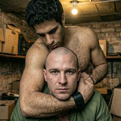 That tight grip on his throat, watching his face turn red as he gasps for air—nothing hotter than a skinhead getting choked...