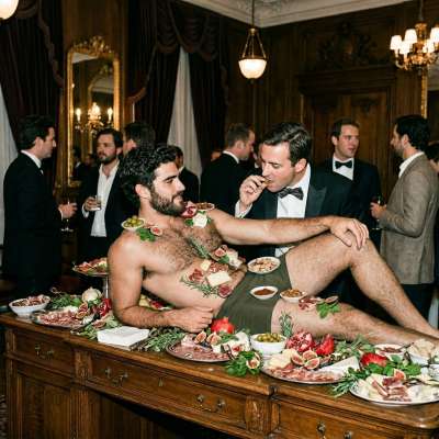 Rich pricks love to flaunt their kink—serving up a buffet on a tray like it’s a fucking art piece. #dirtynurses #daddy...