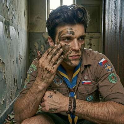 One scout slathers shit all over his face in a latrine, loving every filthy second of it 💩🔥 #gayscat #dirtyscouts #fetish