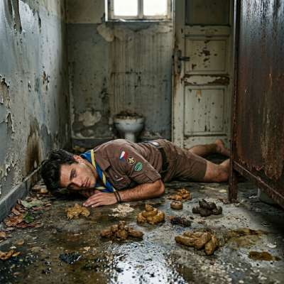 One scout’s face-planted in the shit, drowning in that warm, stinky latrine glory #gayscat #dirtyscouts #fetish #humiliation