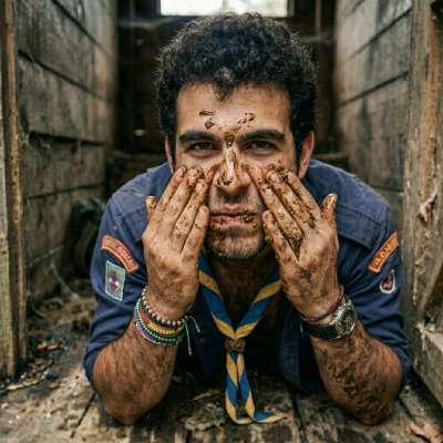 One scout slathers shit all over his face in the latrine, loving every filthy second of it 💩🔥 #gayscat #dirtyscouts #fetish...