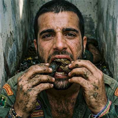 One scout devours shit in a latrine like a hungry pig 🐷💩 #gayscat #dirtyscouts #fetish #military