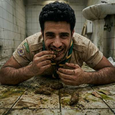 Dirty scout takes a dump in a public toilet, smearing his ass all over the seat while moaning like a hungry pig 🐷💩 #gayscat...