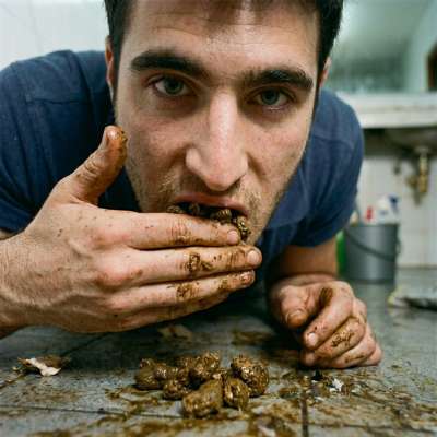 This janitor’s snack time is next-level filthy 💩🔥 #gayscat #dirtykitchen