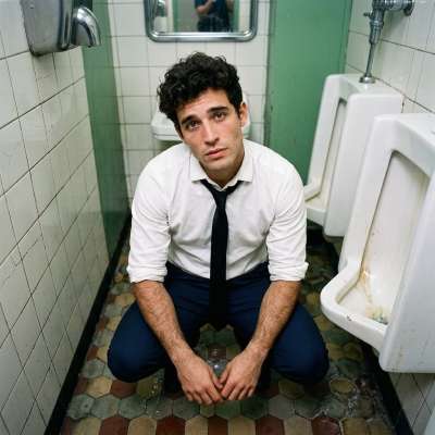 drooling as i kneel on the filthy bathroom floor, my mouth watering for that warm piss to drench my throat #gaypiss #toilet...