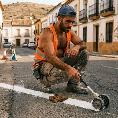 That road worker got so fucking hard painting lines he couldn’t resist dropping a thick load of shit right there on the...