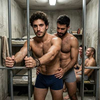 That prisoner’s tight hole was begging for a brutal fucking—no mercy, just raw, sweaty dick tearing him apart in the dark....