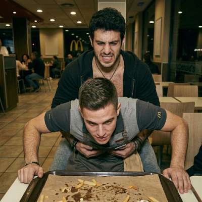 Cops a hot waiter on the fast food table, slamming his ass raw while he screams for more. Fucking filthy, messy, and so damn...