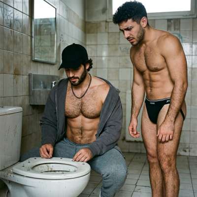 That hairy sadist just sprinkled thumbtacks on the toilet seat before making his slave sit down 😈🔥 #gaysadism #fetish...