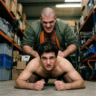That burly skinhead rips off your tight jeans and slams his thick cock deep inside you, fucking you raw until you’re...