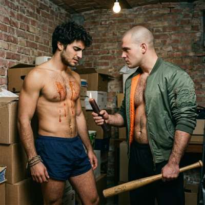 Hot wax dripping on that tight chest, his skin blistering while he moans like a fucking slut in heat 🔥 #skinheads #workers...